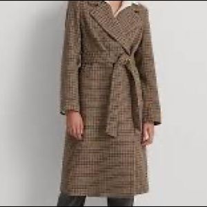 Ralph Lauren Houndstooth Wool-blend Wrap Coat